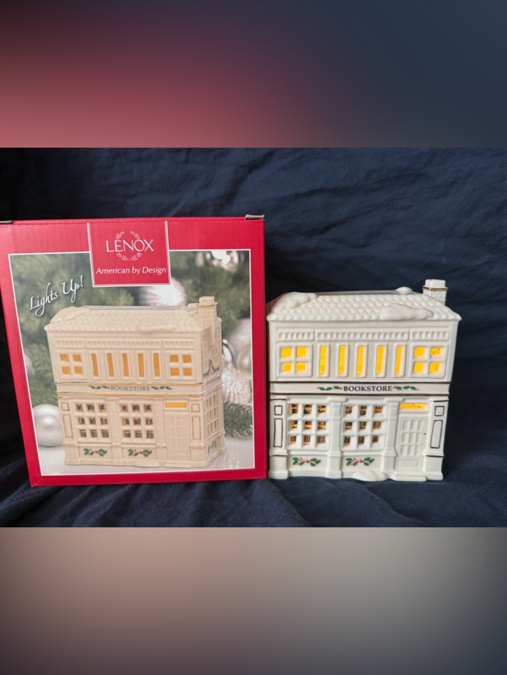 Lenox Christmas Village Bookstore New In Box